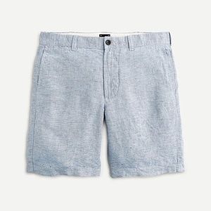 J.Crew Men's Blue White W32 9' Linen Shorts - New